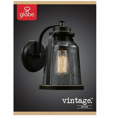 GLOBE ELECTRIC Vintage 1-Light Oil Rubbed Bronze Roth Wall Sconce GL7466